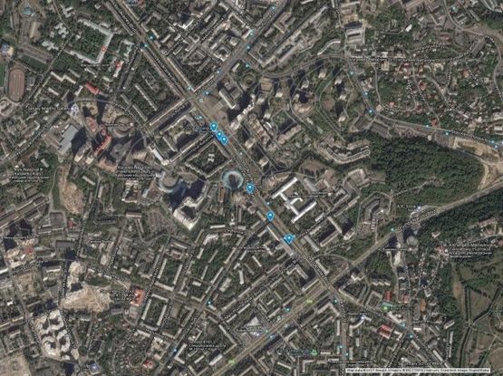 Схема рекламної площини за адресою бул. Леси Украинки Схема рекламної площини за адресою бул. Леси Украинки