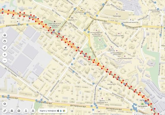 Схема рекламної площини за адресою ул. Мельникова Схема рекламної площини за адресою ул. Мельникова