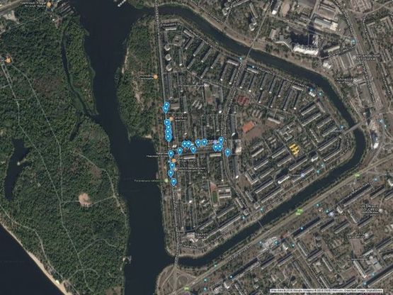 Схема рекламної площини за адресою бул. Русановский Схема рекламної площини за адресою бул. Русановский