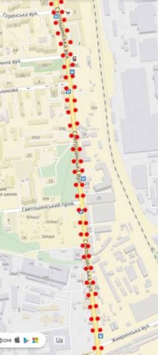 Схема рекламної площини за адресою ул. Святошинская Схема рекламної площини за адресою ул. Святошинская