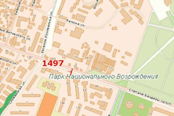 Схема рекламної площини за адресою Степана Бандери просп., 78 Схема рекламної площини за адресою Степана Бандери просп., 78