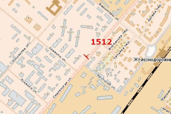 Схема рекламной плоскости по адресу Смілянська вул., 106 Схема рекламной плоскости по адресу Смілянська вул., 106