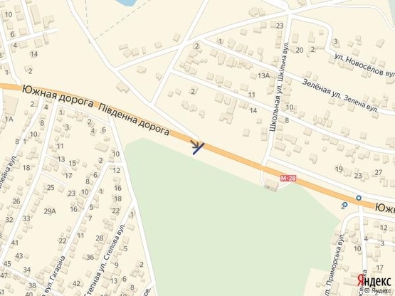 Схема рекламной плоскости по адресу Одесса - Южный 15+450 А