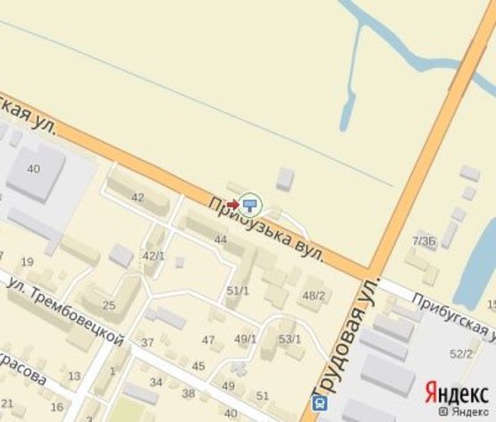 Схема рекламної площини за адресою Прибужская ул. - Трудовая ул., АЗС "Укрнафта" (напротв "ПрестижАвто")