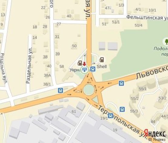 Схема рекламной плоскости по адресу Львовское шоссе ул., 38, АЗС "ANP" (напротив АЗС "Shell",Автоцентры "Honda","Mazda")