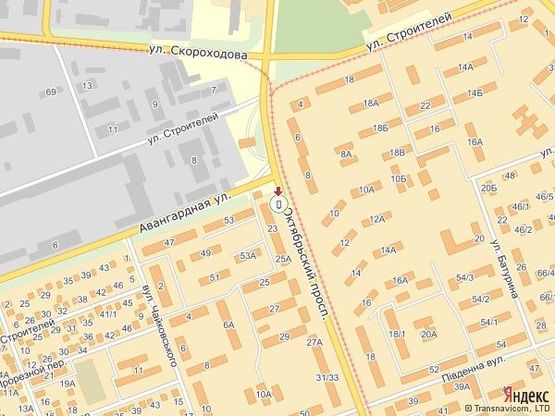 Схема рекламної площини за адресою просп. Богоявленский - за ост. Авангардная