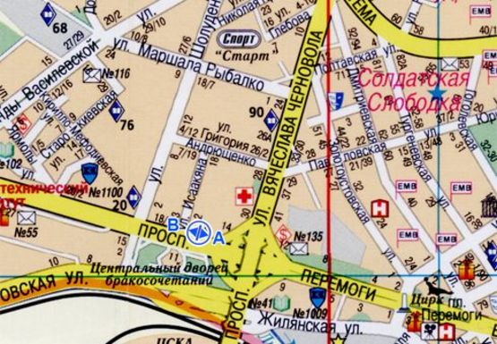 Схема рекламной плоскости по адресу Победы пр., 16