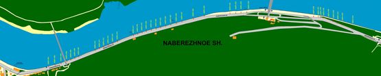 Схема рекламної площини за адресою Набережное шоссе (эл. опора № 10-11)
