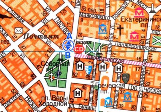 Схема рекламной плоскости по адресу Преображенская ул., 21