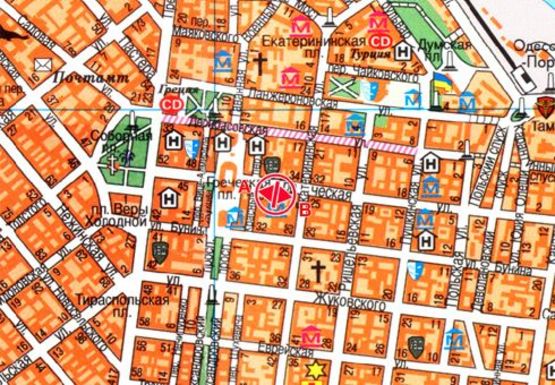 Схема рекламної площини за адресою Греческая №31 (Кокон) B