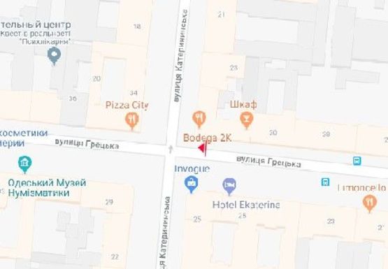 Схема рекламної площини за адресою Греческая - Екатерининская В