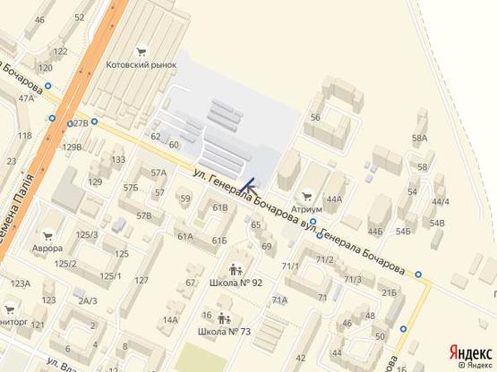 Схема рекламной плоскости по адресу Бочарова, 44 А