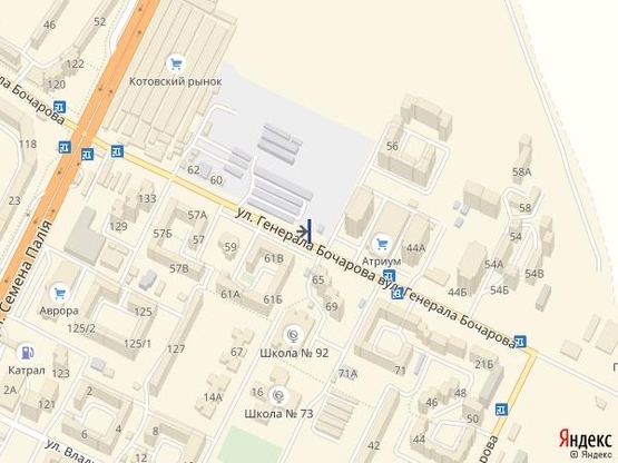 Схема рекламної площини за адресою Бочарова, 44 Б