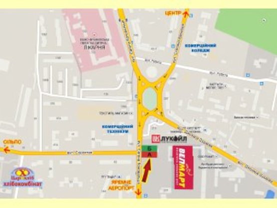 Схема рекламної площини за адресою Коновальця,225   СМ Велмарт                    освітлення Схема рекламної площини за адресою Коновальця,225   СМ Велмарт                    освітлення