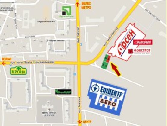 Схема рекламної площини за адресою Івасюка,17 (Епіцентр,Арсен) правий