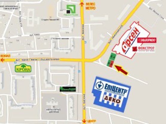 Схема рекламной плоскости по адресу Івасюка,17 (Епіцентр,Арсен) лівий