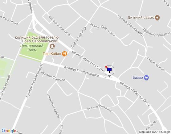 Схема рекламної площини за адресою (ул.Радянская) вул. Небесної сотні , 14, на развилке с(ул.Рафаила Черного) вул. Гайдамацька (базар возле швейной фабрики), сторона Б