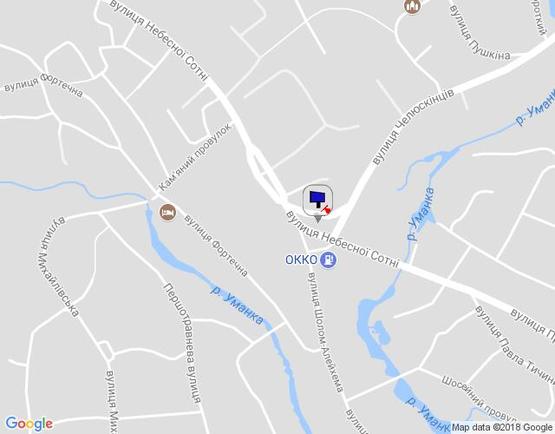 Схема рекламной плоскости по адресу (ул.Радянская) вул. Небесної сотні, 47,поворот с ул. Челюскинцев, разделитель, ПРАВЫЙ, сторона А,