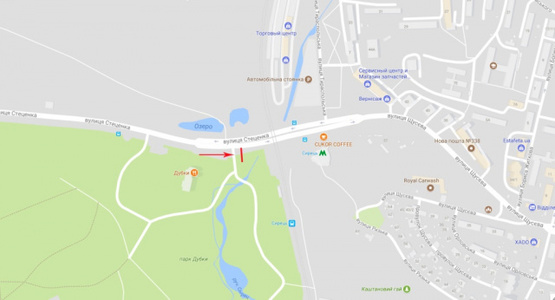 Схема рекламной плоскости по адресу Стеценка ул., возле ул.Щусева