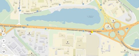 Схема рекламної площини за адресою Бандеры Степана пр-т, от Петровки, 700м к Московскому мосту