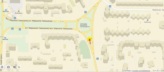 Схема рекламної площини за адресою Героев Сталинграда пр-т, развязка с ул.Тимошенко, со стороны пл.Сантьяго-де-Чили