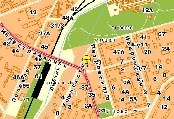 Схема рекламной плоскости по адресу Чоколовский б-р 40, пересечение с ул.Ушинского, в направлении ул.Индустриальной