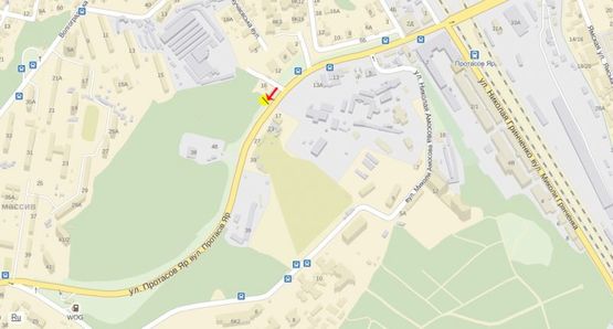 Схема рекламної площини за адресою Протасов Яр ул. 1, к Соломенской пл., от Краснозвездного пр-та, из центра