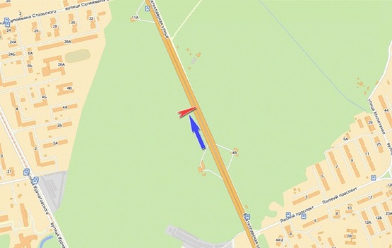 Схема рекламной плоскости по адресу Братиславская ул. 550 м от Лесного  пр-т