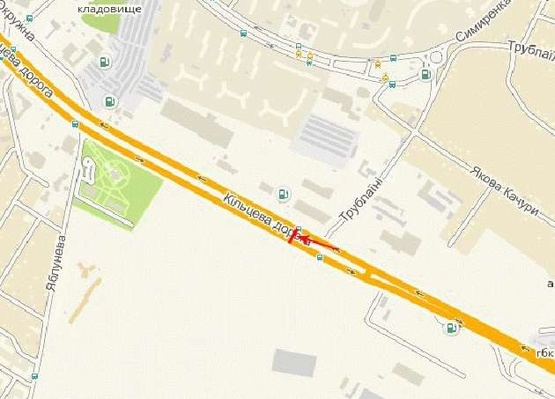 Схема рекламної площини за адресою Кольцевая дорога /ул. Трублаини