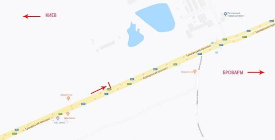 Схема рекламной плоскости по адресу Броварской пр-т Схема рекламной плоскости по адресу Броварской пр-т