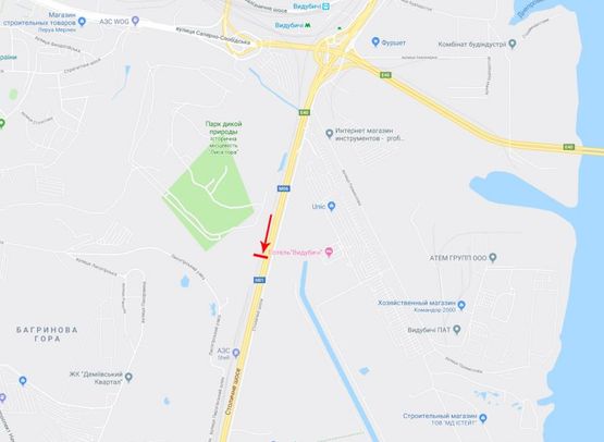 Схема рекламної площини за адресою Столичное шоссе