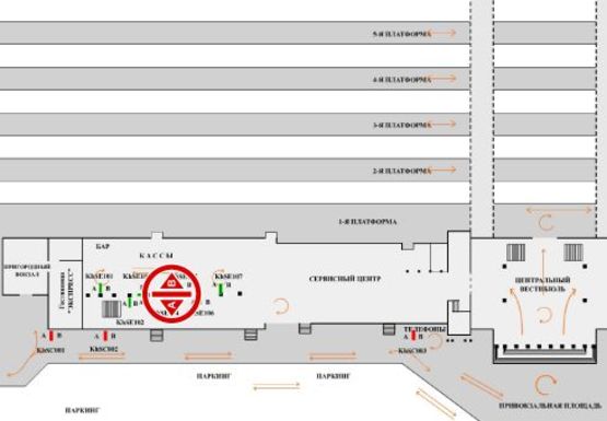 Схема рекламної площини за адресою Вокзал