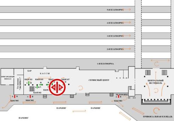 Схема рекламної площини за адресою Вокзал