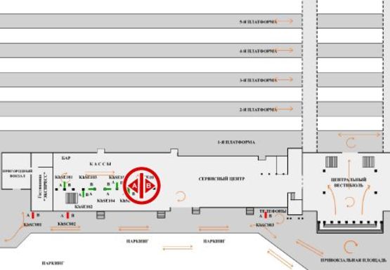 Схема рекламної площини за адресою Вокзал