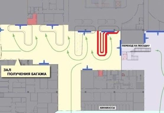 Схема рекламной плоскости по адресу Зона получения багажа (Терминал А)