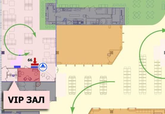 Схема рекламной плоскости по адресу Бизнес-зал, 2 этаж (Терминал А)