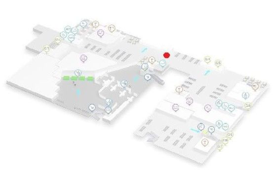 Схема рекламной плоскости по адресу Зал ожидания вылетов, Гейты, 2 этаж (Терминал А)