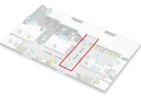 Схема рекламної площини за адресою Центральный холл, 1 этаж (Терминал А) Схема рекламної площини за адресою Центральный холл, 1 этаж (Терминал А)