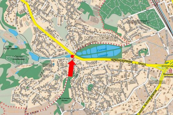 Схема рекламной плоскости по адресу Лобановского пр. (бывш. Краснозвездный пр.), 82 / Кайсарова ул., выезд на Лобановского пр. (бывш. Краснозвездный пр.), винил