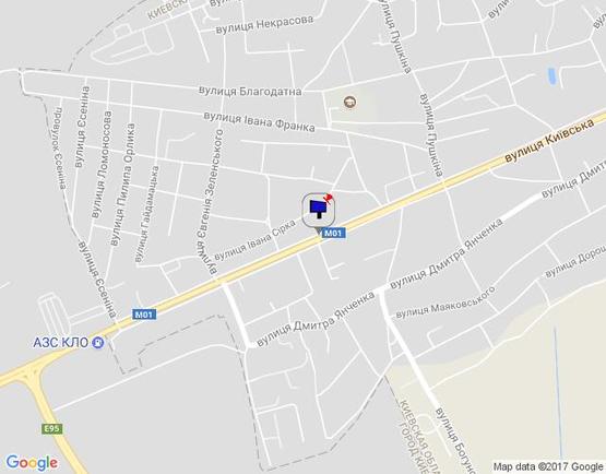 Схема рекламної площини за адресою м. Бровари, вул. Київська, 51