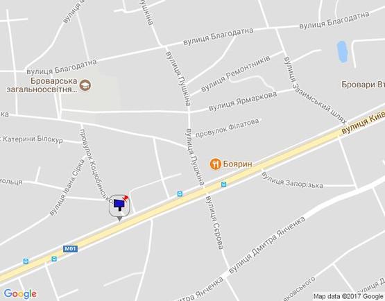 Схема рекламной плоскости по адресу м. Бровари, вул. Київська, 69