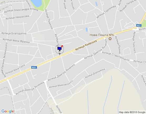 Схема рекламной плоскости по адресу м. Бровари, вул. Київська, 89