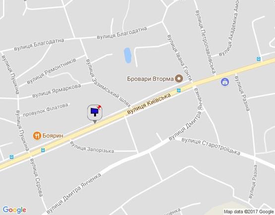 Схема рекламной плоскости по адресу м. Бровари, вул. Київська, 109