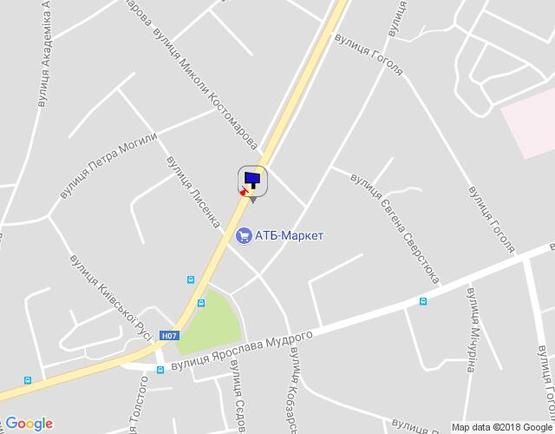 Схема рекламної площини за адресою м. Бровари, вул. Київська, 172