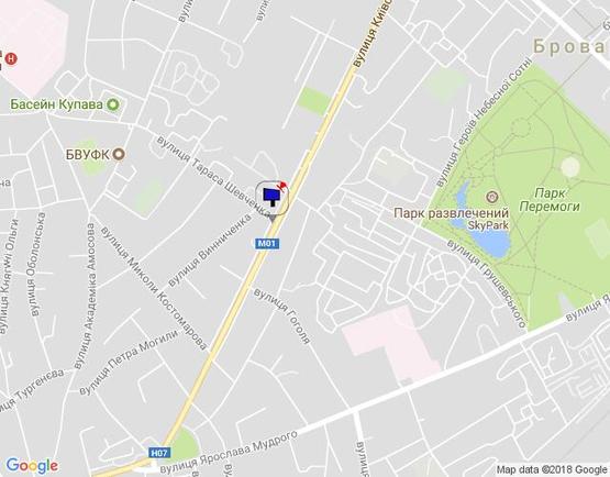 Схема рекламної площини за адресою м. Бровари, вул. Київська, 217