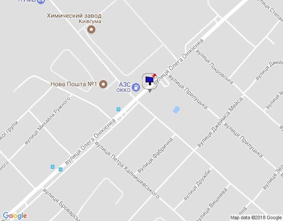 Схема рекламної площини за адресою м. Бровари, вул. Олега Онікієнка