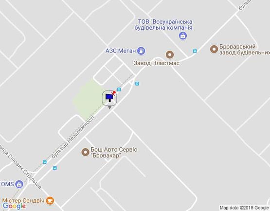 Схема рекламной плоскости по адресу м. Бровари, бульвар Незалежності