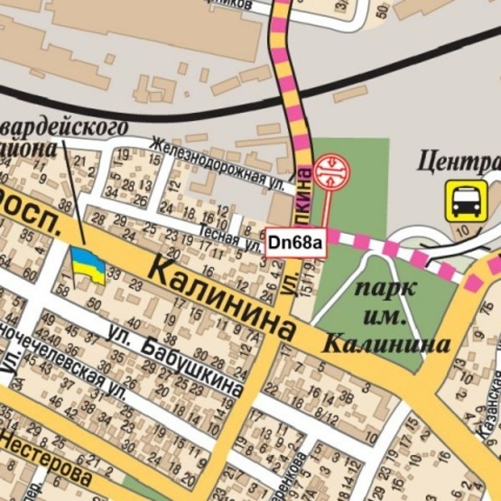 Схема рекламної площини за адресою Щепкина ул., Автовокзал, (рынок, автосалон "Audi", "Hyundai", парк им. Калинина), в направл. ул. Заводская Набережная