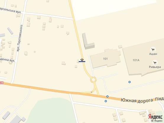 Схема рекламной плоскости по адресу Заболотного 16 А (трц Ривьера)