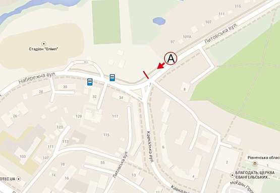 Схема рекламної площини за адресою Набережна  - вул. Кавказьська обл держ администрация Схема рекламної площини за адресою Набережна  - вул. Кавказьська обл держ администрация